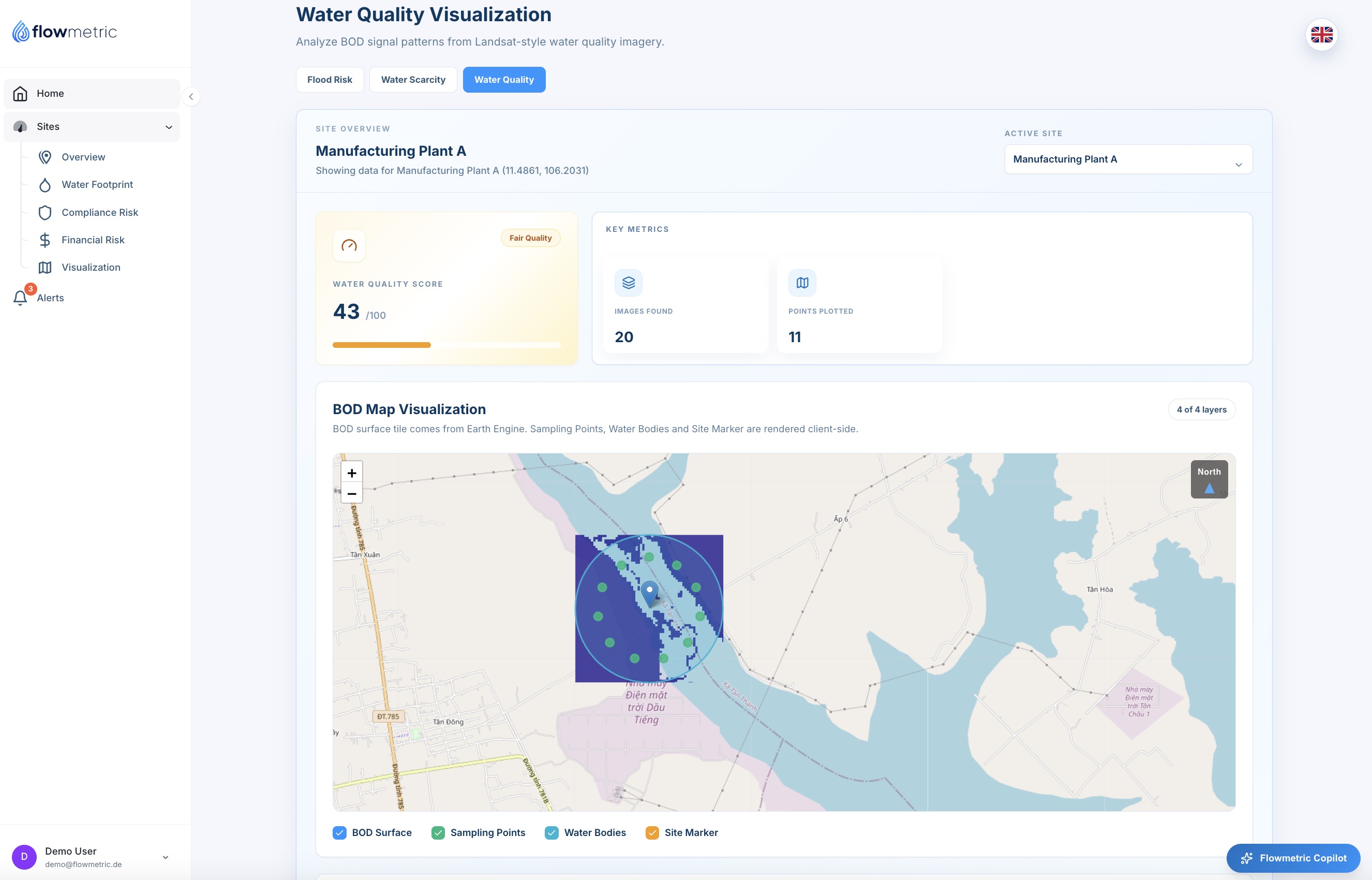 Satellite water-quality risk map